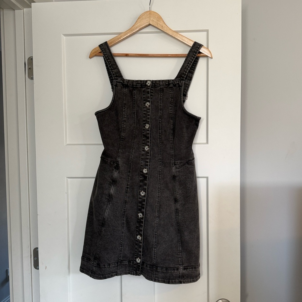 FREE PEOPLE  Gimme More Mini Dress - Gray Skies Wash size S - EUC